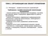 Организация, как объект управления
