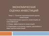 Понятие экономической оценки инвестиций