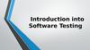 Introduction into software testing. Lesson 1
