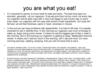 You are what you eat!