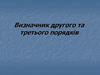 Визначник другого та третього порядків. Алгебраїчні доповнення