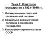 Советское государство в 1921–1940 годах