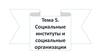 Социальные институты и социальные организации