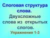 Слоговая структура слова. Двухсложные слова из открытых слогов