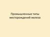 Промышленные типы месторождений железа