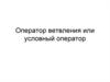 Оператор ветвления, или условный оператор