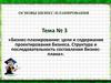 Бизнес-планирование. Цели и содержание проектирования бизнеса. Структура и последовательность составления бизнес-плана. (Тема 3)