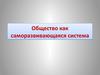 Общество, как саморазвивающаяся система