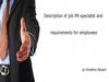 Description of job PR-specialistand requirements for employees