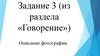 Задание 3 (из раздела «Говорение») Описание фотографии