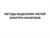 Методы выделения чистой культуры анаэробов