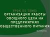 Организация работы овощного цеха на предприятиях общественного питания