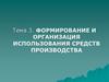 Формирование и организация использования средств производства