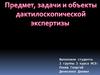 Предмет, задачи и объекты дактилоскопической экспертизы