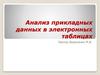 Анализ прикладных данных в электронных таблицах