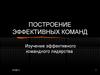 Построение эффективных команд. Изучение эффективного командного лидерства. (Сессия 1)
