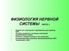Физиология нервной системы. Часть 1