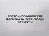 Восточнославянские племена на территории Беларуси