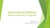 Агрессивный ребёнок. Общие особенности общения