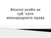 Фізичні особи як суб`єкти міжнародного права