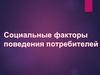 Социальные факторы поведения потребителей