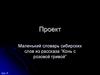 Проект. Маленький словарь сибирских слов из рассказа «Конь с розовой гривой»