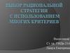 Выбор рациональной стратегии с использованием многих критериев