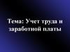 Учет труда и заработной платы