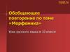 Обобщающее повторение по теме «Морфемика»