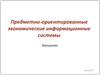 Предметно-ориентированные экономические информационные системы. Введение