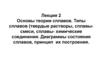 Основы теории сплавов. Типы сплавов. Диаграммы состояния сплавов, принцип их построения. (Лекция 2)