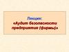 Лекция: «Аудит безопасности предприятия (фирмы)»
