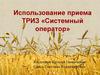 Использование приема ТРИЗ «Системный оператор»