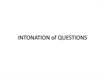 Intonation of questions