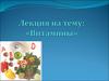 Лекция на тему: «Витамины»