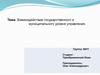 Тема: Взаимодействие государственного и муниципального уровня управления