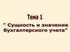 Сущность и значение бухгалтерского учета