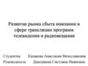 Развитие рынка сбыта компании в сфере трансляции программ телевидения и радиовещания