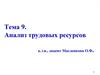Анализ трудовых ресурсов. (тема 9)