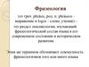 Фразеология. Фразеологические сращения. Фразеологические единства