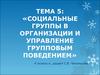 Социальные группы в организации и управление групповым поведением