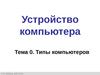 Устройство компьютера. Тема 0. Типы компьютеров