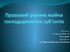 Правовий режим майна господарюючих суб’єктів