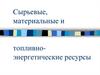 Сырьевые, материальные и топливно-энергетические ресурсы