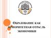 Образование как приоритетная отрасль экономики
