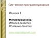 Системное программирование. Микропроцессор. (Лекция 1)