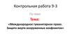 Контрольная работа по теме: «Международное гуманитарное право. Защита жертв вооруженных конфликтов»