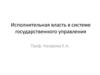 Исполнительная власть в системе государственного управления