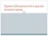 Право собственности и другие вещные права