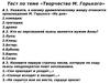 Тест по теме «Творчество М. Горького»